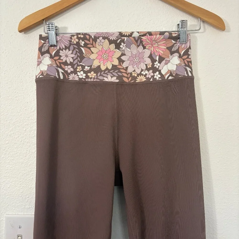 Z Supply Good Days Rib 7/8 Leggings in Twilight Sky Size Large New Activeware